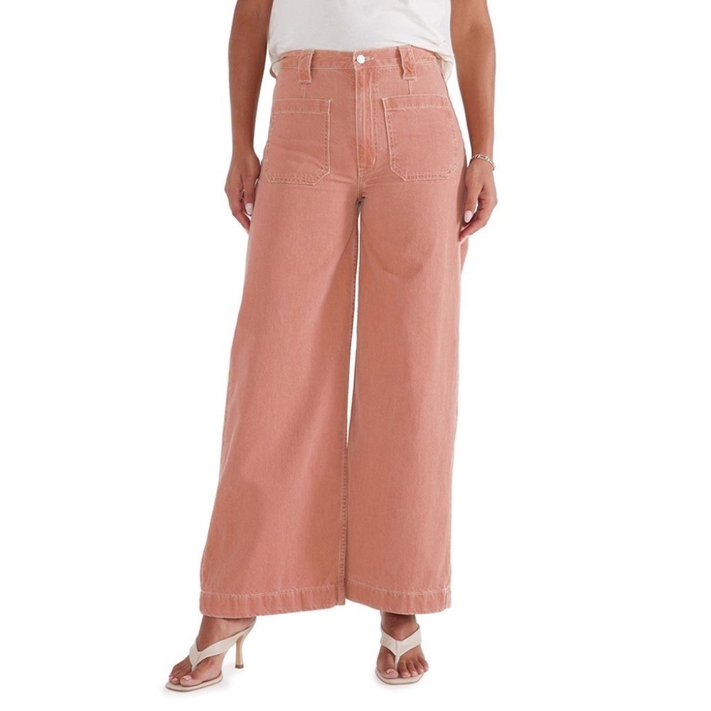 Etica Ethically Made Front Patch Pocket wide Leg Pants Brown 24